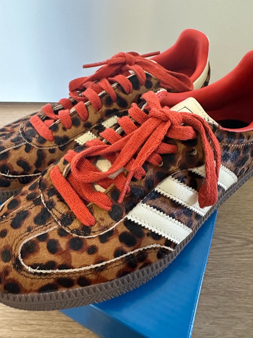 Adidas Women’s Samba OG in Leopard with Red Laces - Picture 4 of 6